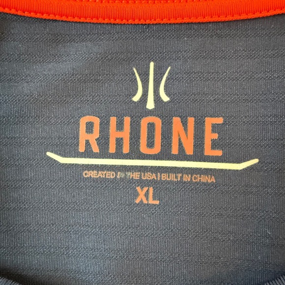 RHONE Mens Navy Blue V Neck Short Sleeve Performance T Shirt Size XL - Picture 5 of 7